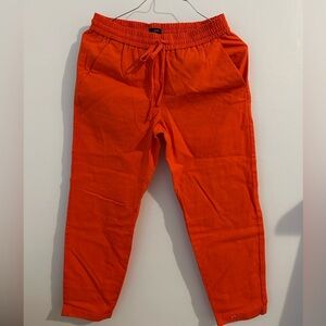 Red linen pants